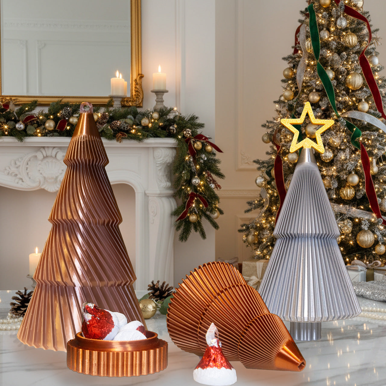 Gilded Collection Medium Silver Christmas Keepsake Tree