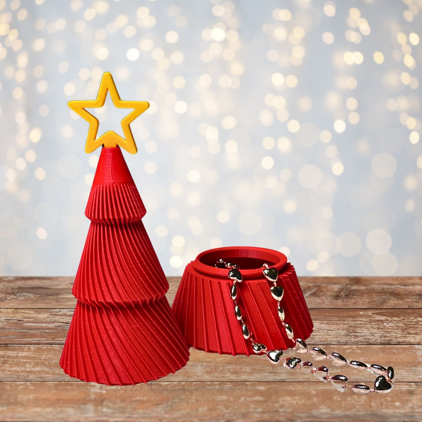 Hearth Collection Large Deep Red Christmas Keepsake Tree