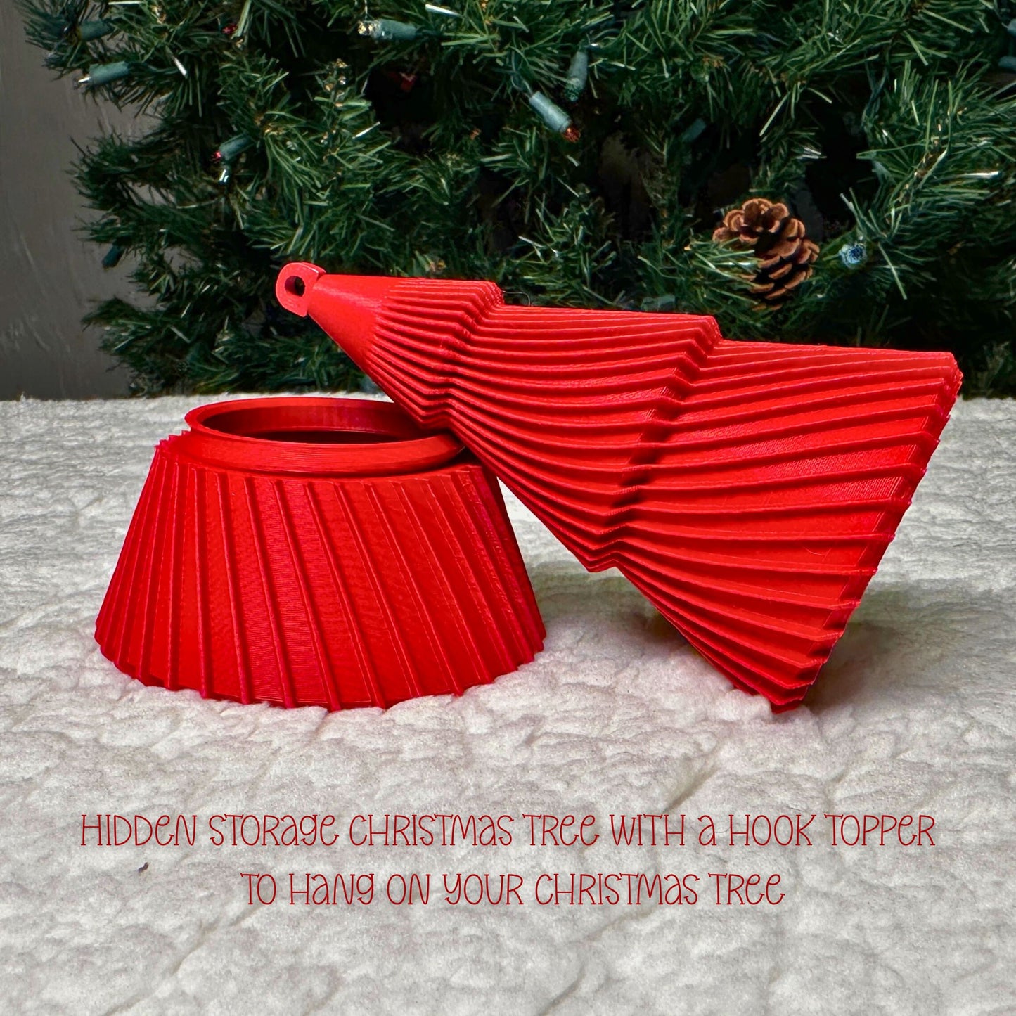 Hearth Collection Large Deep Red Christmas Keepsake Tree