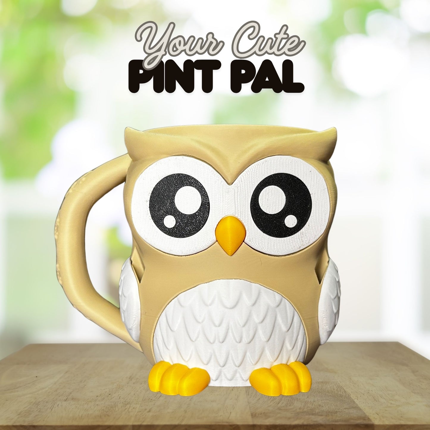 Ollie the Beige Owl Ice Cream Pint Holder