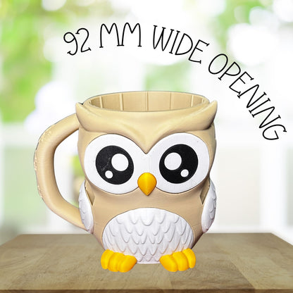 Ollie the Beige Owl Ice Cream Pint Holder