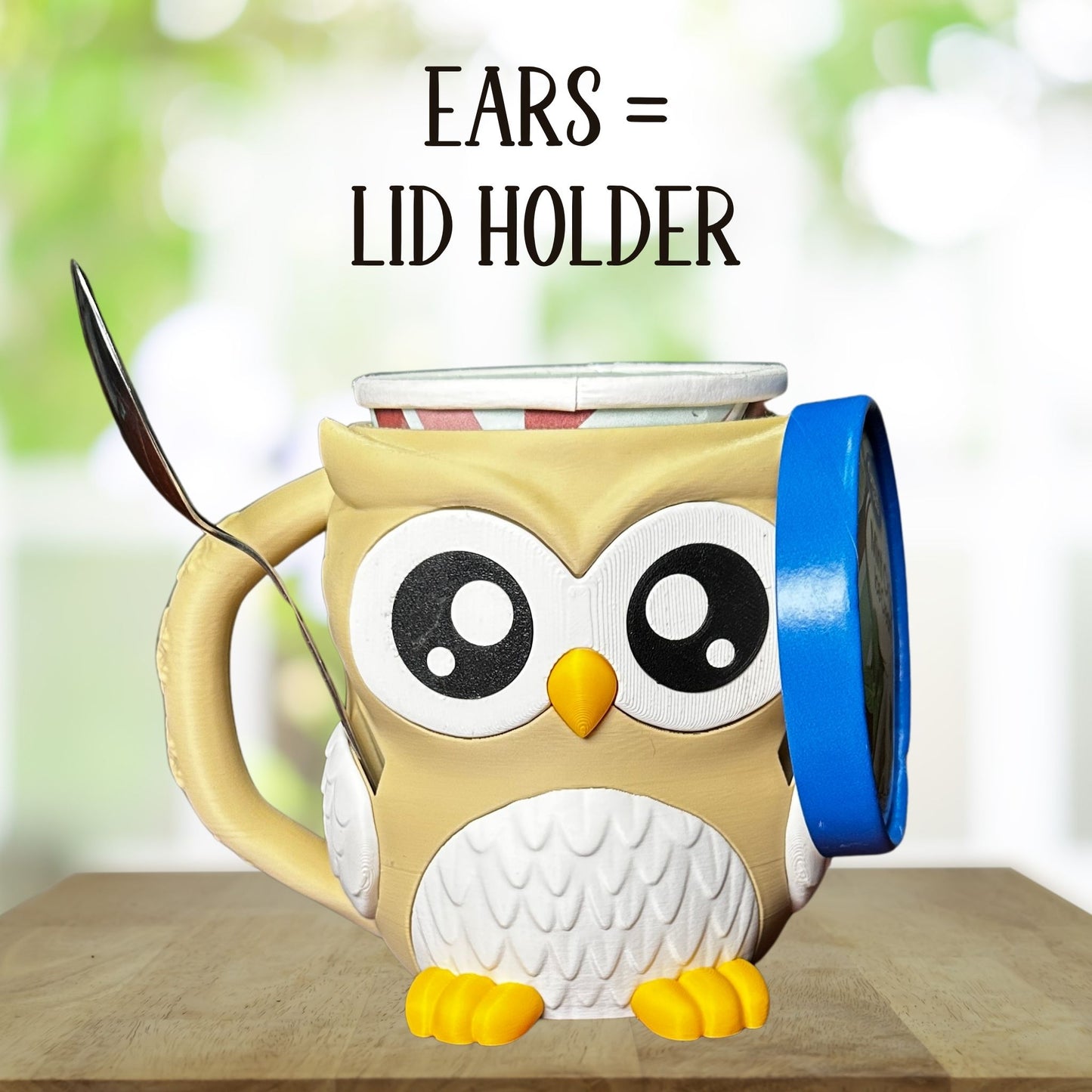 Ollie the Beige Owl Ice Cream Pint Holder