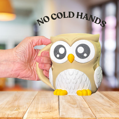 Ollie the Beige Owl Ice Cream Pint Holder