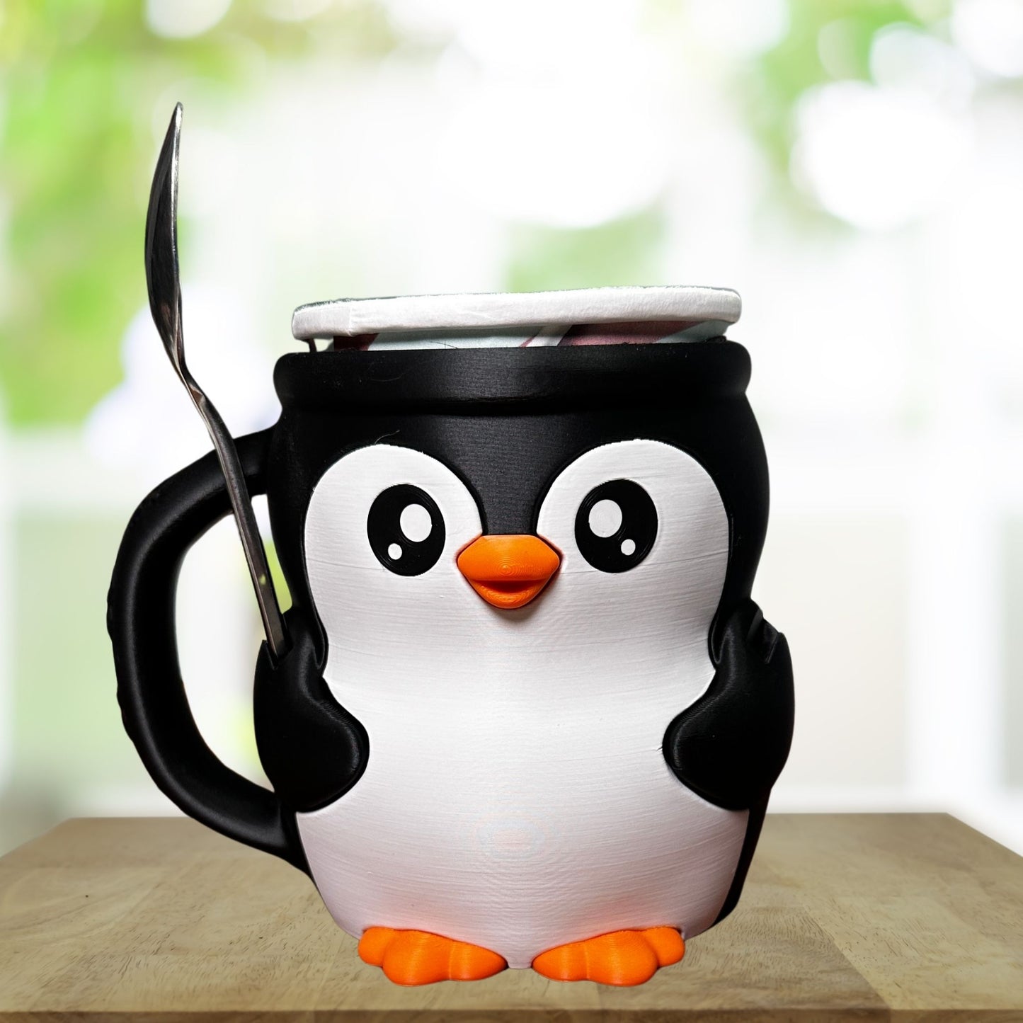Pip the Black and White Penguin Ice Cream Pint Holder