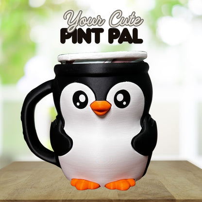 Pip the Black and White Penguin Ice Cream Pint Holder