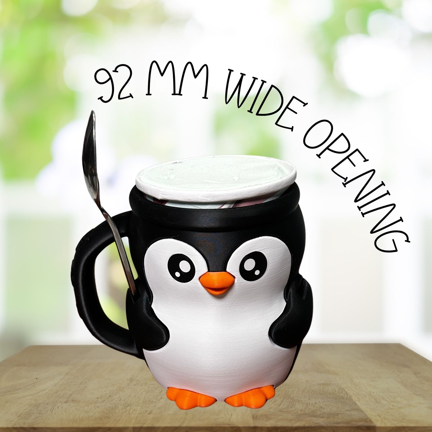 Pip the Black and White Penguin Ice Cream Pint Holder