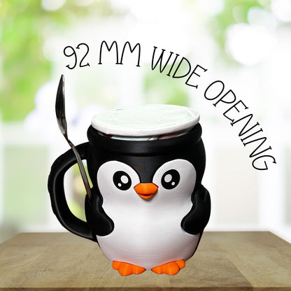 Pip the Black and White Penguin Ice Cream Pint Holder