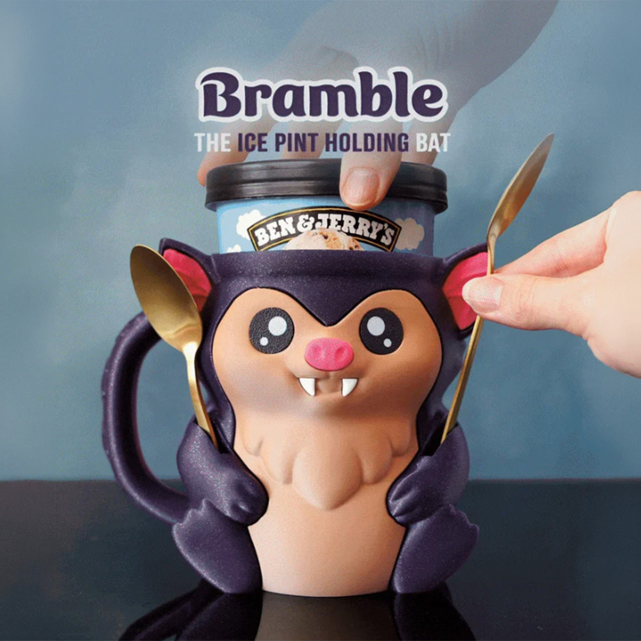 Bramble the Bat Ice Cream Pint Holder