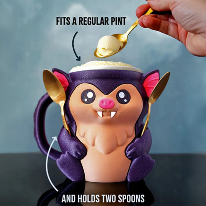 Bramble the Bat Ice Cream Pint Holder