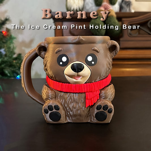 Barney the Brown Bear Ice Cream Pint Holder