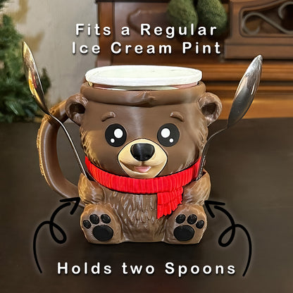 Barney the Brown Bear Ice Cream Pint Holder
