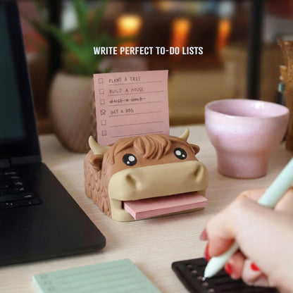 The Highland Cow Post-It Holder & Stencil Set