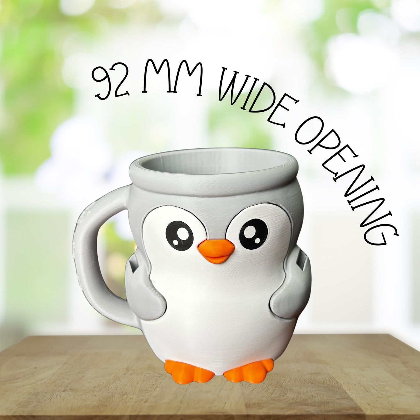 Pip the Grey and White Penguin Ice Cream Pint Holder