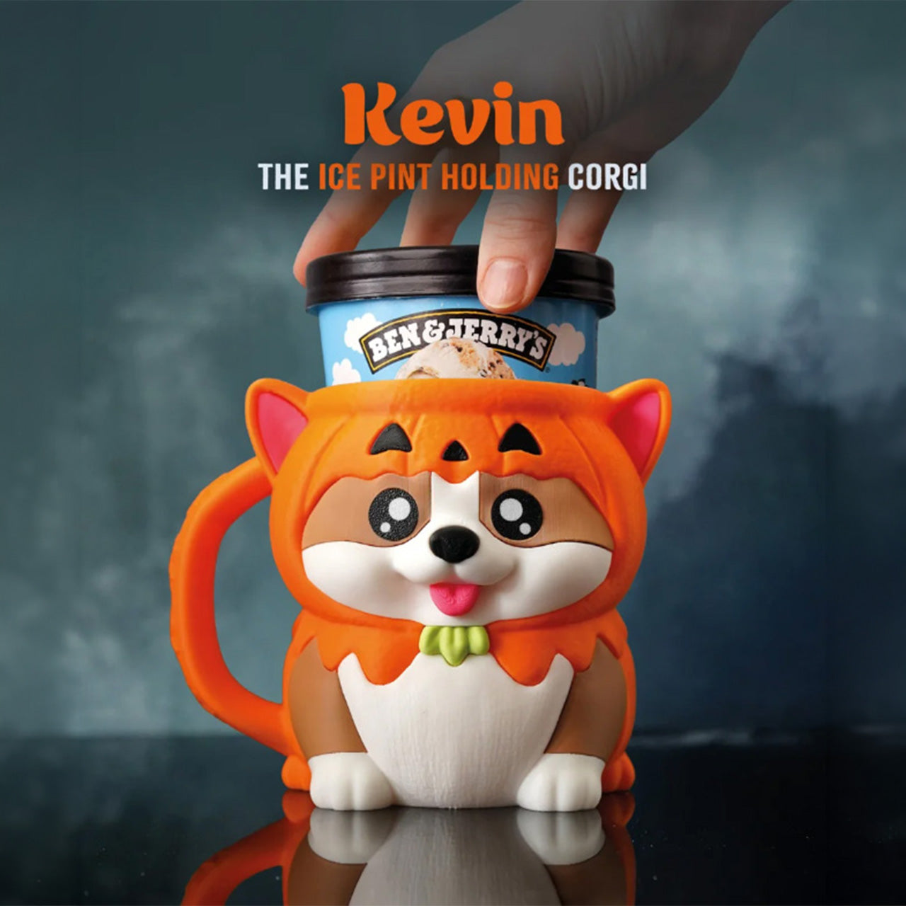 Kevin the Halloween Corgi Ice Cream Pint Holder