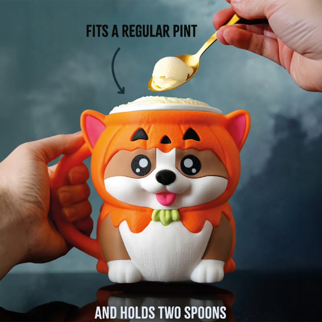 Kevin the Halloween Corgi Ice Cream Pint Holder