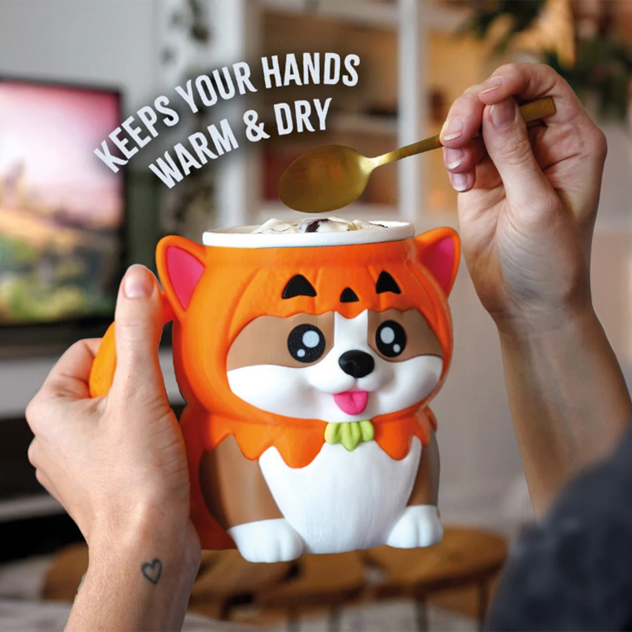 Kevin the Halloween Corgi Ice Cream Pint Holder