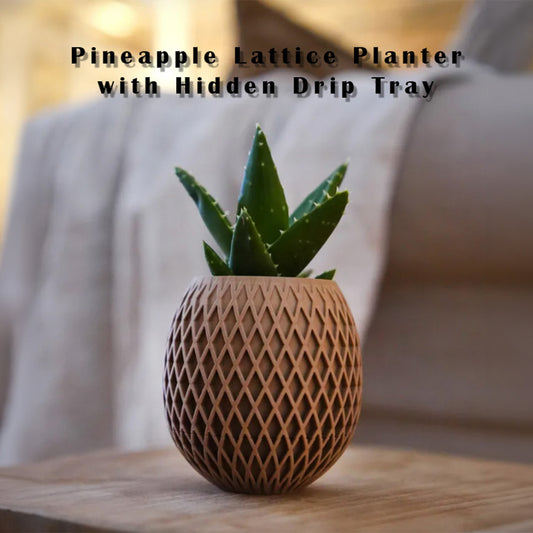 Pineapple Lattice Planter with Hidden Drip Tray