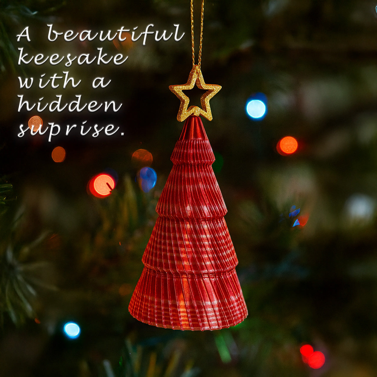 Silk Luxe Collection Large Candy Cane Red Christmas Keepsake Tree