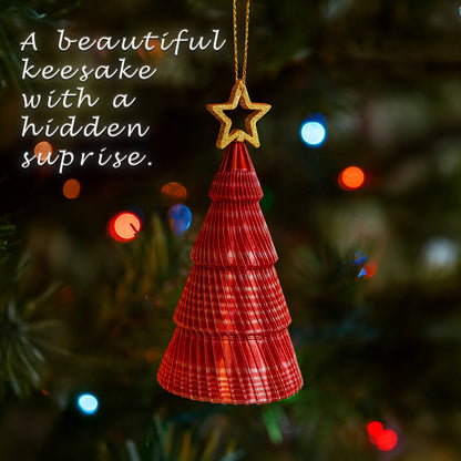 Silk Luxe Collection Large Candy Cane Red Christmas Keepsake Tree