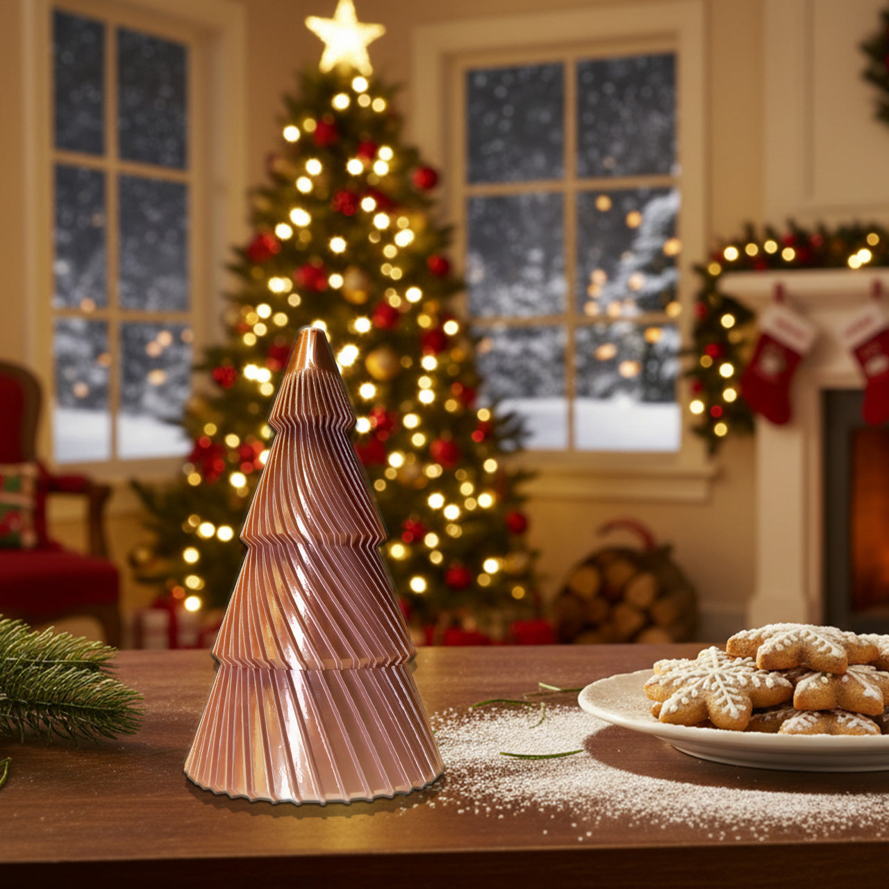 Gilded Collection Large Rose Gold Christmas Keepsake Tree