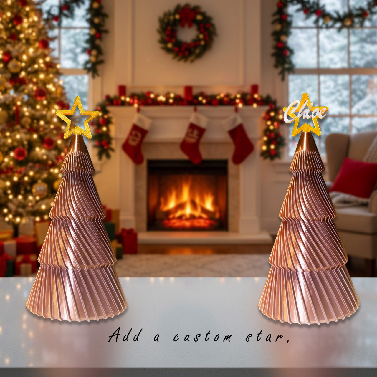 Gilded Collection Large Rose Gold Christmas Keepsake Tree