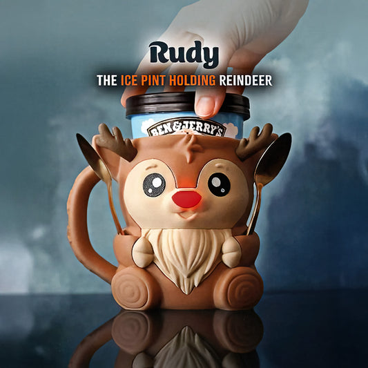 Rudy the Reindeer Ice Cream Pint Holder