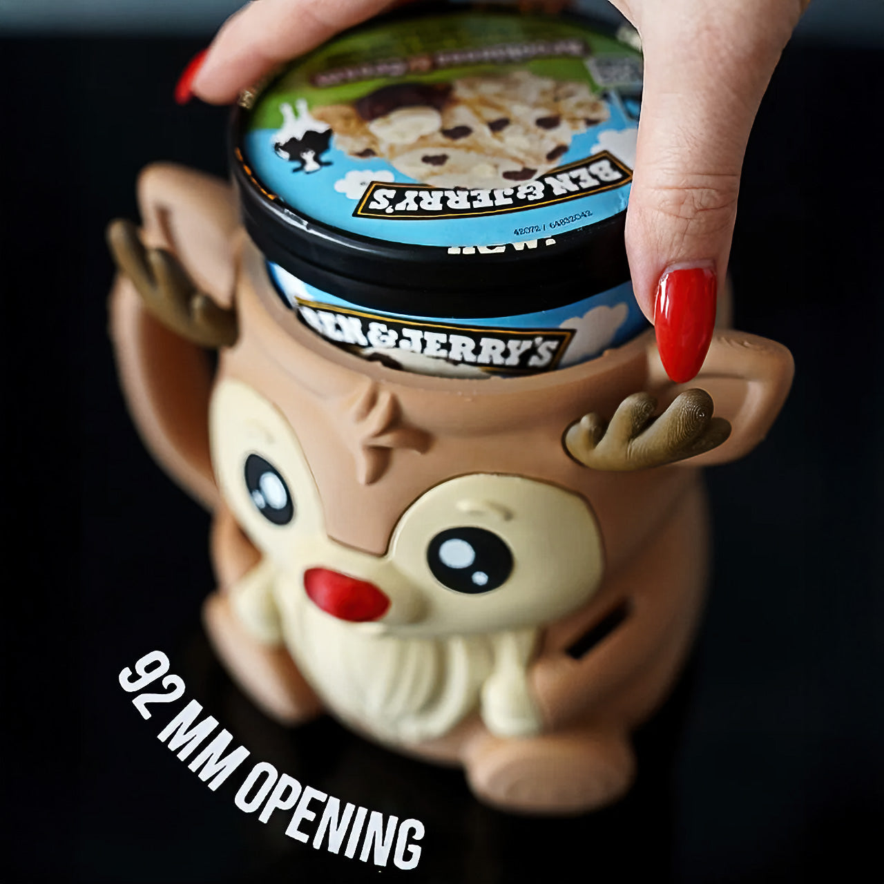 Rudy the Reindeer Ice Cream Pint Holder