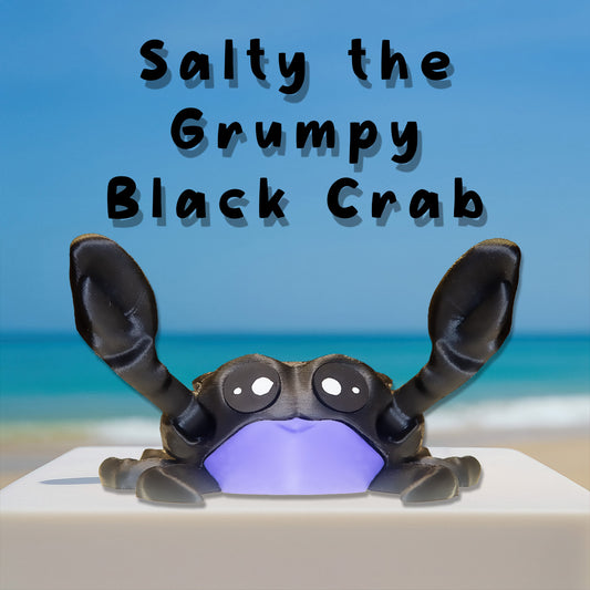 Salty the Grumpy Black Crab