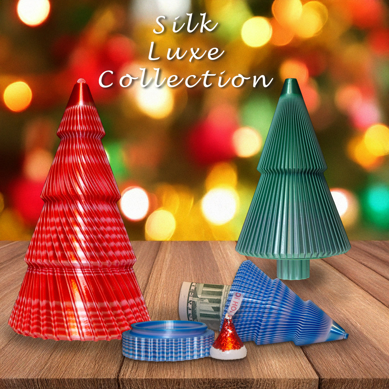 Silk Luxe Collection Large Candy Cane Red Christmas Keepsake Tree