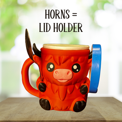 Moosh the Terracotta Highland Cow Ice Cream Pint Holder