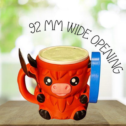 Moosh the Terracotta Highland Cow Ice Cream Pint Holder