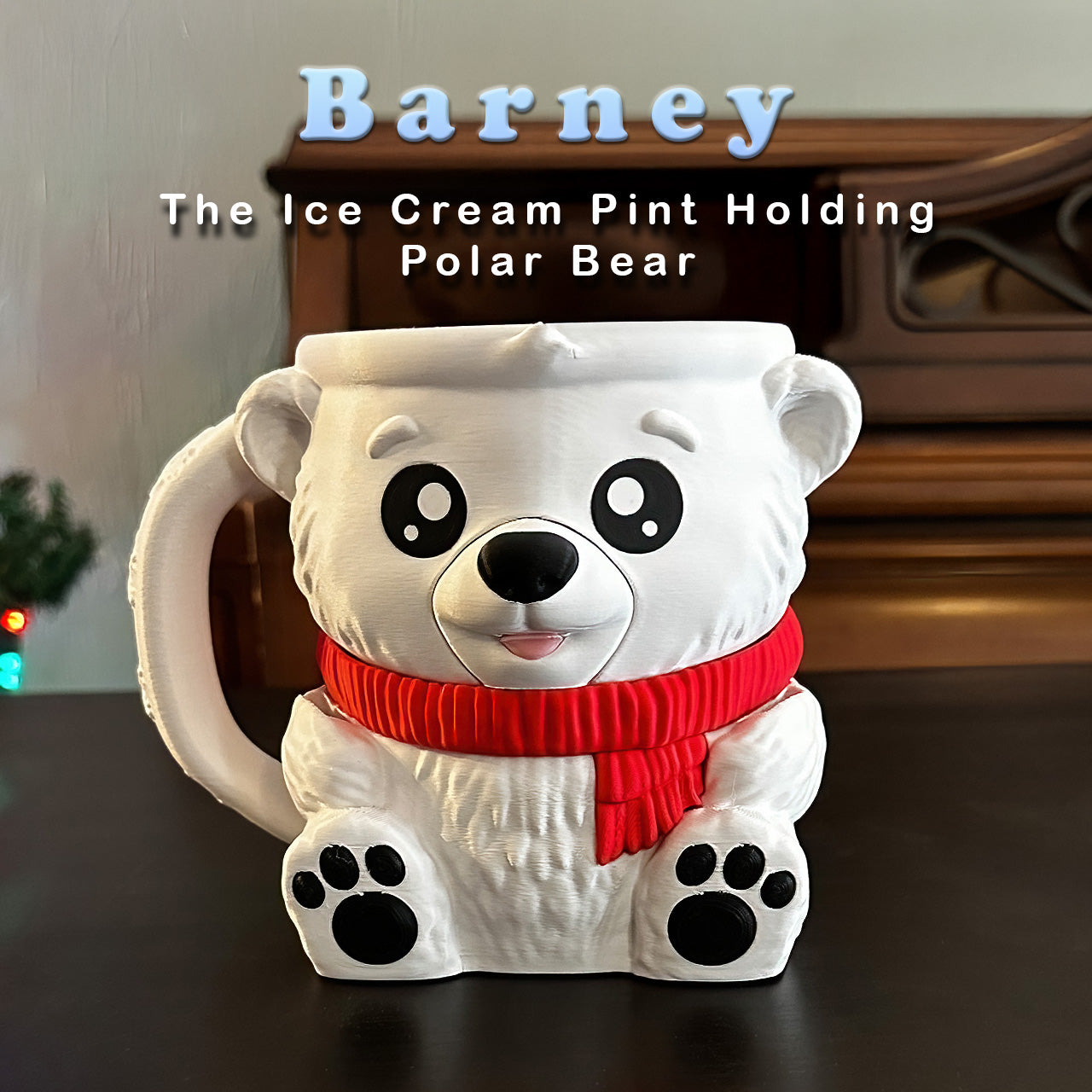 Barney the Polar Bear Ice Cream Pint Holder