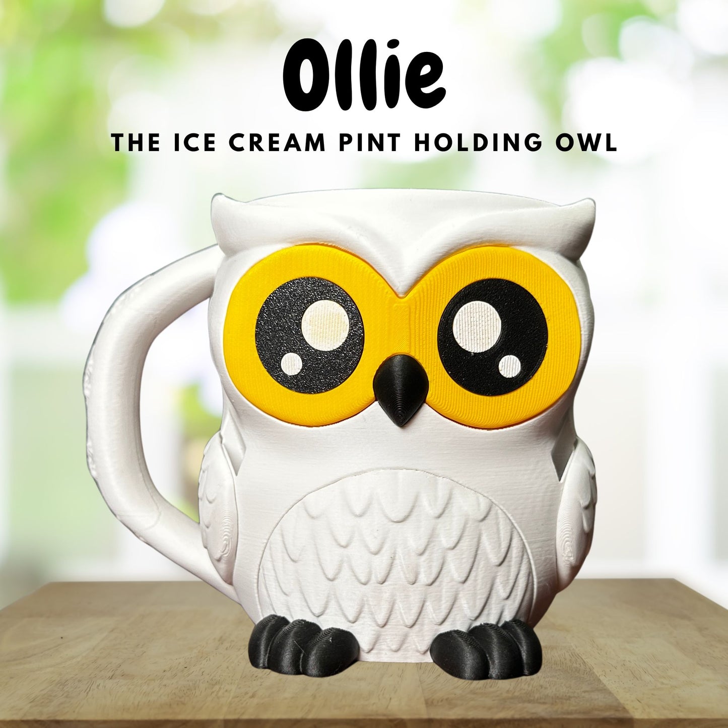 Ollie the White Owl Ice Cream Pint Holder