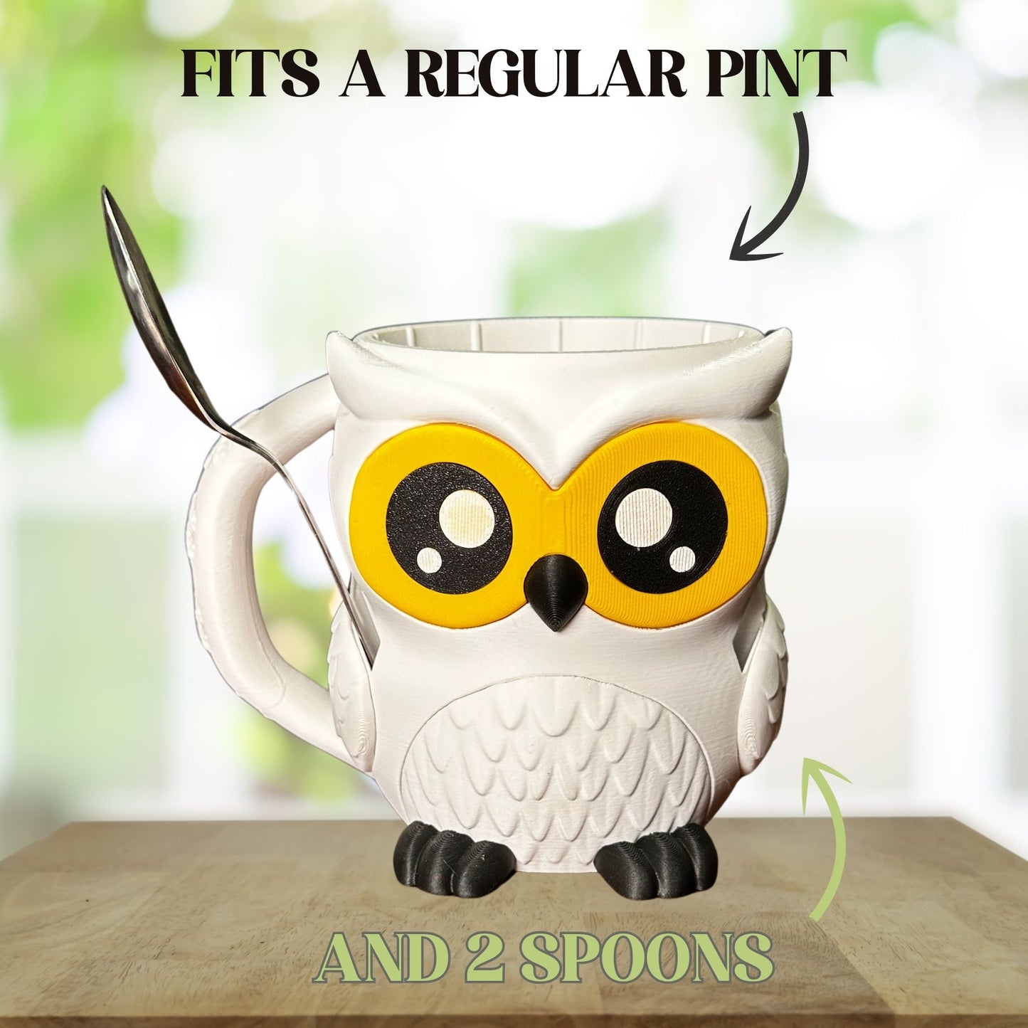 Ollie the White Owl Ice Cream Pint Holder